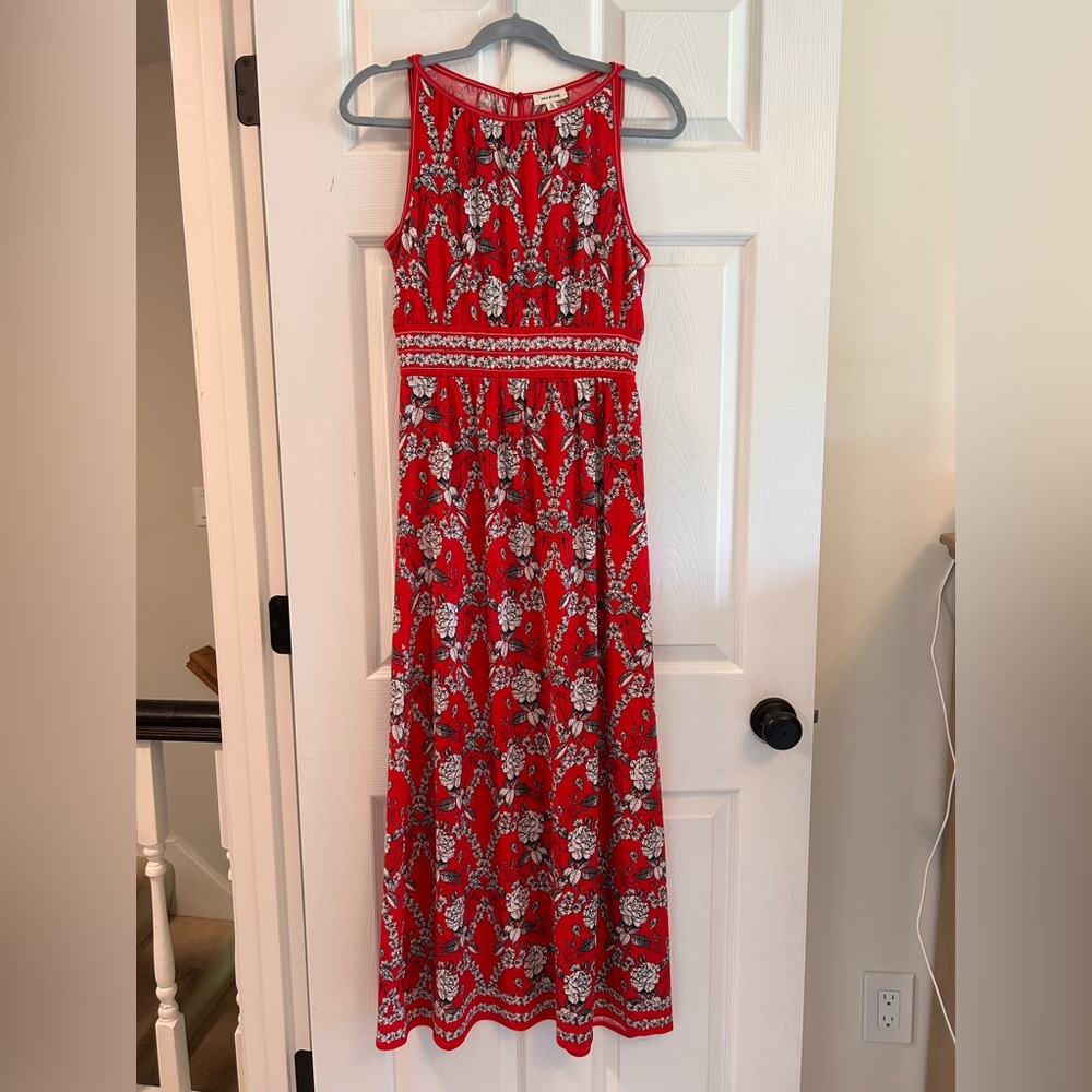 Red Floral Sleeveless Dress max studio size small